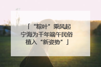 “粽叶”乘风起 宁海为千年端午民俗植入“新姿势”