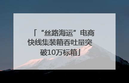 “丝路海运”电商快线集装箱吞吐量突破10万标箱