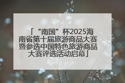 “南国”杯2025海南省第十届旅游商品大赛暨参选中国特色旅游商品大赛评选活动启幕