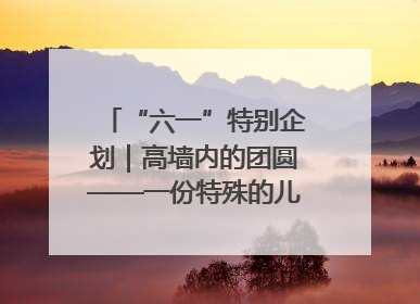 “六一”特别企划｜高墙内的团圆——一份特殊的儿童节礼物