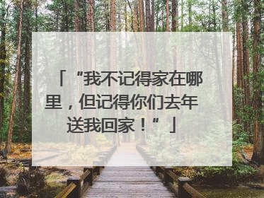 “我不记得家在哪里，但记得你们去年送我回家！”