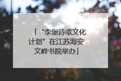 “李堡诗歌文化计划”在江苏海安文峰书院举办