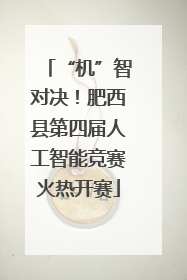 “机”智对决！肥西县第四届人工智能竞赛火热开赛