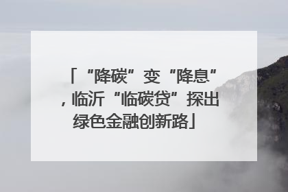 “降碳”变“降息”，临沂“临碳贷”探出绿色金融创新路