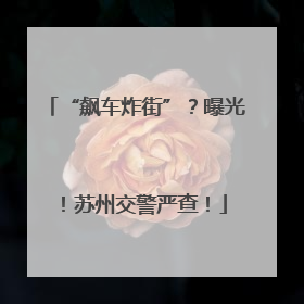 “飙车炸街”？曝光！苏州交警严查！