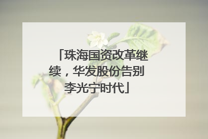珠海国资改革继续，华发股份告别李光宁时代