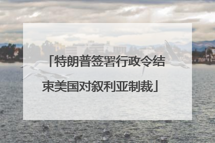 特朗普签署行政令结束美国对叙利亚制裁