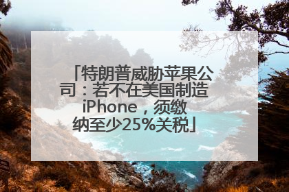 特朗普威胁苹果公司：若不在美国制造iPhone，须缴纳至少25%关税
