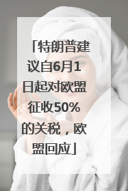 特朗普建议自6月1日起对欧盟征收50%的关税，欧盟回应