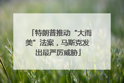 特朗普推动“大而美”法案，马斯克发出最严厉威胁
