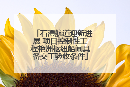 石澧航道迎新进展 项目控制性工程艳洲枢纽船闸具备交工验收条件