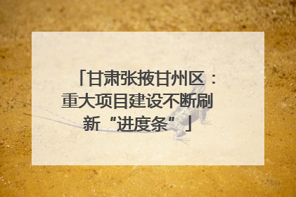 甘肃张掖甘州区：重大项目建设不断刷新“进度条”