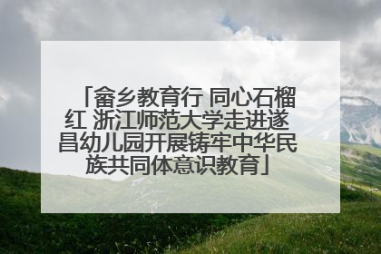 畲乡教育行 同心石榴红 浙江师范大学走进遂昌幼儿园开展铸牢中华民族共同体意识教育