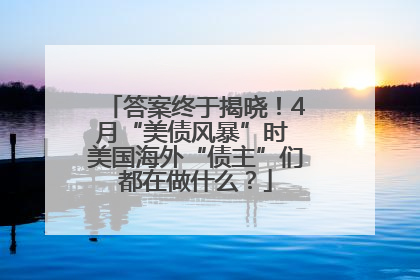 答案终于揭晓！4月“美债风暴”时 美国海外“债主”们都在做什么？
