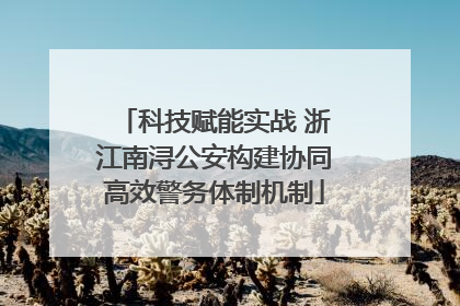 科技赋能实战 浙江南浔公安构建协同高效警务体制机制