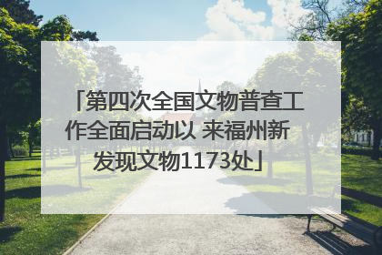 第四次全国文物普查工作全面启动以 来福州新发现文物1173处