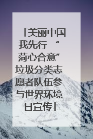 美丽中国我先行 “菏心合意”垃圾分类志愿者队伍参与世界环境日宣传