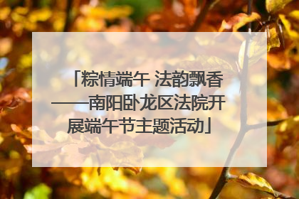 粽情端午 法韵飘香——南阳卧龙区法院开展端午节主题活动