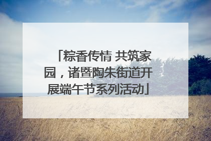 粽香传情 共筑家园，诸暨陶朱街道开展端午节系列活动