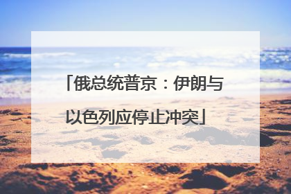 俄总统普京：伊朗与以色列应停止冲突