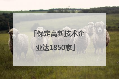 保定高新技术企业达1850家