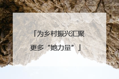 为乡村振兴汇聚更多“她力量”