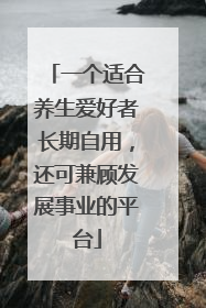 一个适合养生爱好者长期自用，还可兼顾发展事业的平台