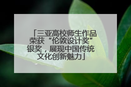 三亚高校师生作品荣获“伦敦设计奖”银奖，展现中国传统文化创新魅力