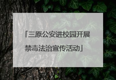 三原公安进校园开展禁毒法治宣传活动