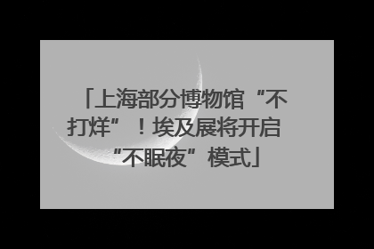 上海部分博物馆“不打烊”！埃及展将开启“不眠夜”模式
