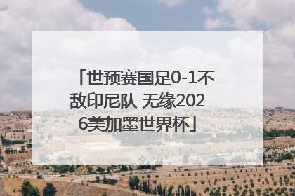 世预赛国足0-1不敌印尼队 无缘2026美加墨世界杯