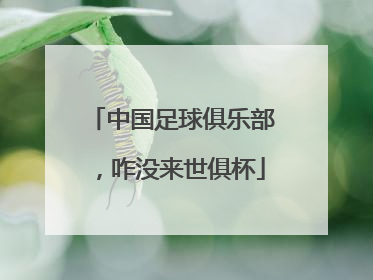 中国足球俱乐部，咋没来世俱杯