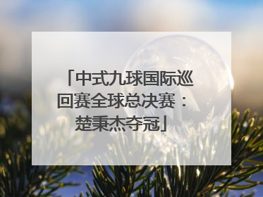 中式九球国际巡回赛全球总决赛：楚秉杰夺冠