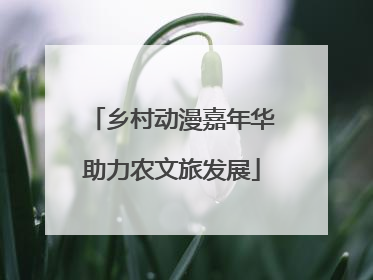 乡村动漫嘉年华助力农文旅发展