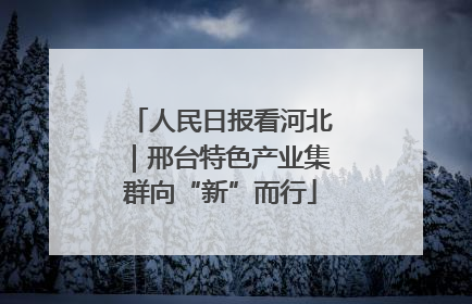 人民日报看河北｜邢台特色产业集群向“新”而行