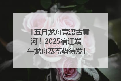 五月龙舟竞渡古黄河！2025宿迁端午龙舟赛蓄势待发