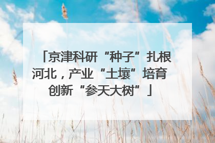 京津科研“种子”扎根河北，产业“土壤”培育创新“参天大树”