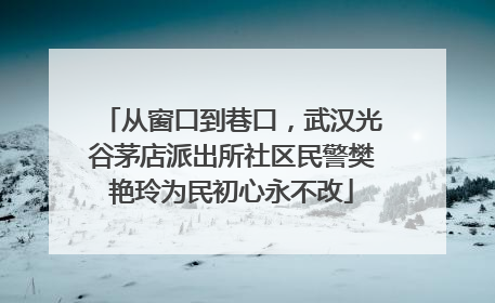 从窗口到巷口，武汉光谷茅店派出所社区民警樊艳玲为民初心永不改