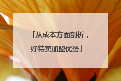 从成本方面剖析，好特卖加盟优势