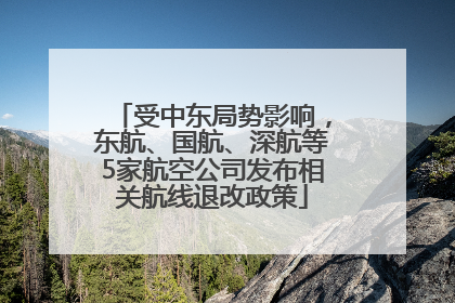 受中东局势影响，东航、国航、深航等5家航空公司发布相关航线退改政策