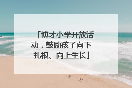 博才小学开放活动，鼓励孩子向下扎根、向上生长