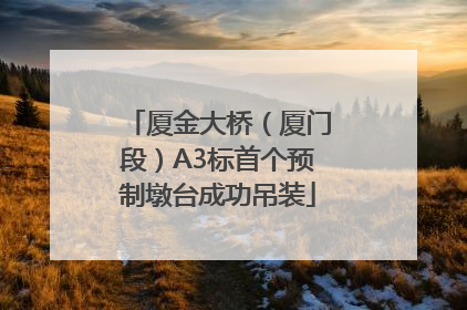 厦金大桥（厦门段）A3标首个预制墩台成功吊装