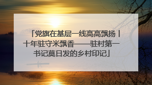 党旗在基层一线高高飘扬丨十年驻守米飘香——驻村第一书记莫日发的乡村印记