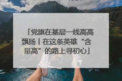 党旗在基层一线高高飘扬丨在这条英雄“含量高”的路上寻初心