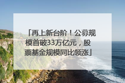 再上新台阶！公募规模首破33万亿元，股票基金规模同比领涨