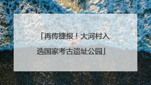 再传捷报！大河村入选国家考古遗址公园