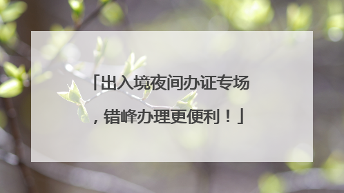 出入境夜间办证专场，错峰办理更便利！