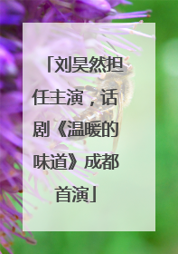 刘昊然担任主演，话剧《温暖的味道》成都首演
