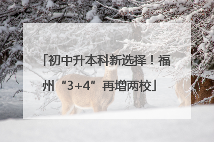 初中升本科新选择！福州“3+4”再增两校