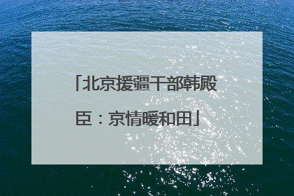 北京援疆干部韩殿臣：京情暖和田